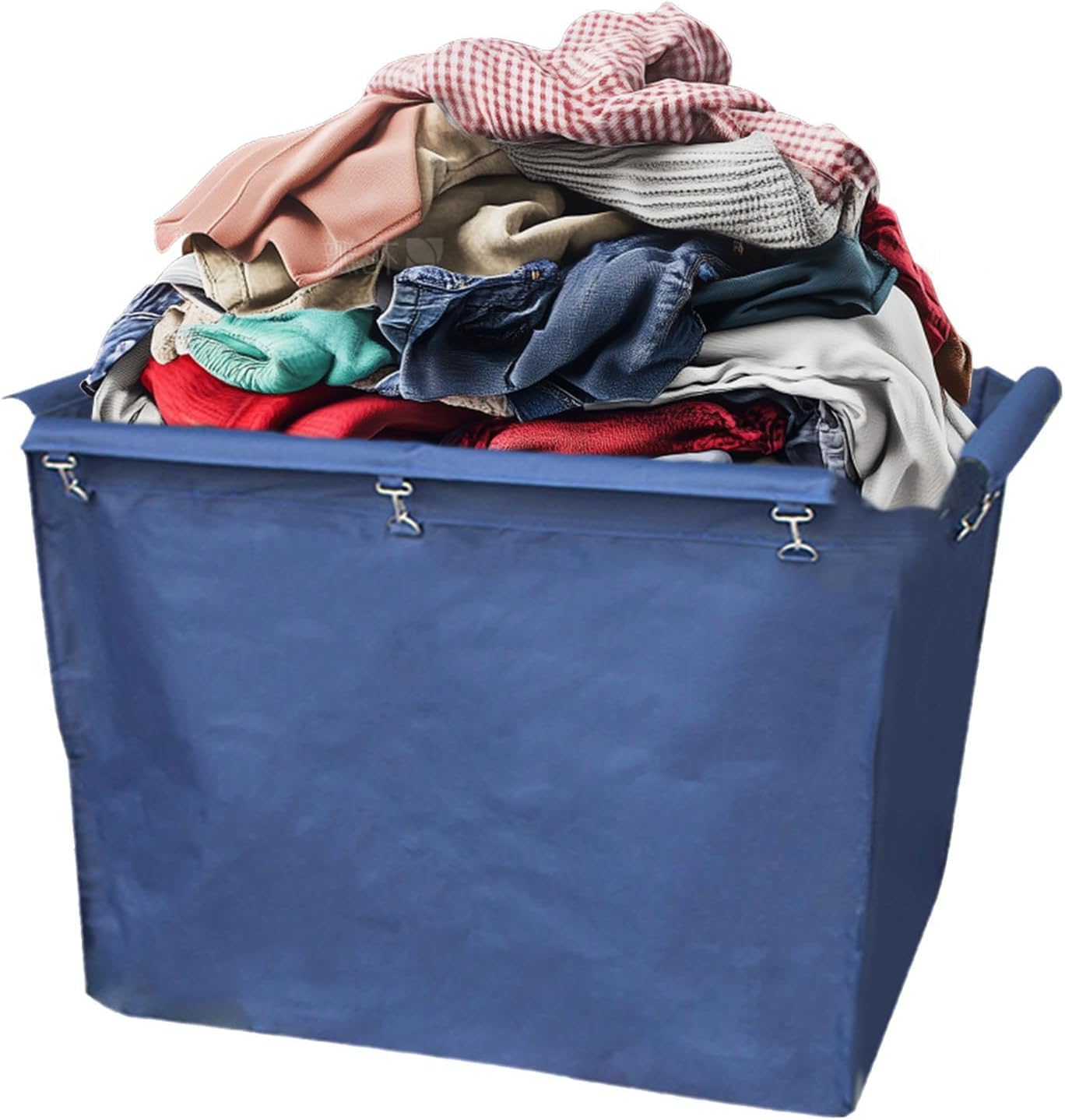 Waterproof Commercial Removable Laundry Basket Liner - Large Capacity Laundry Cart Replacement Bag, Oxford Replacement Liner Bag for 400L Laundry Trolley(Blue)