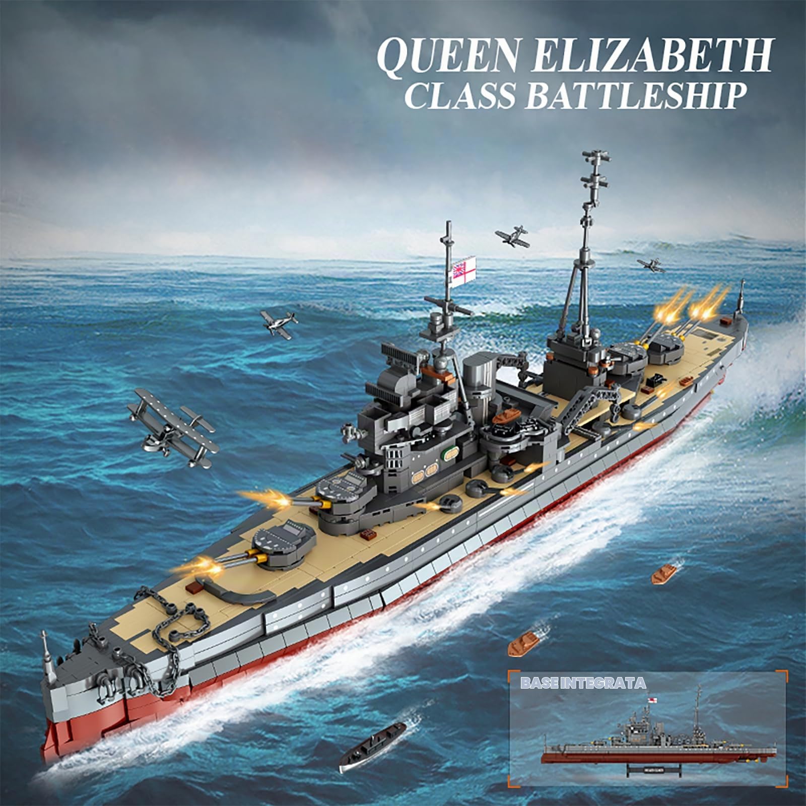 muuchuu Set da gioco militare con nave da guerra per adulti, set da modello, modello Queen Elizabeth, nave da guerra, ragazzi e ragazze, 14 + decorazioni regalo (2277 pezzi)