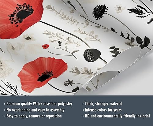 Miniatura 7 de Mural de pared floral retro, papel tapiz rústico floral de bar, flores abstractas 3D, impermeable, para cafetería, restaurante, sala de estar,