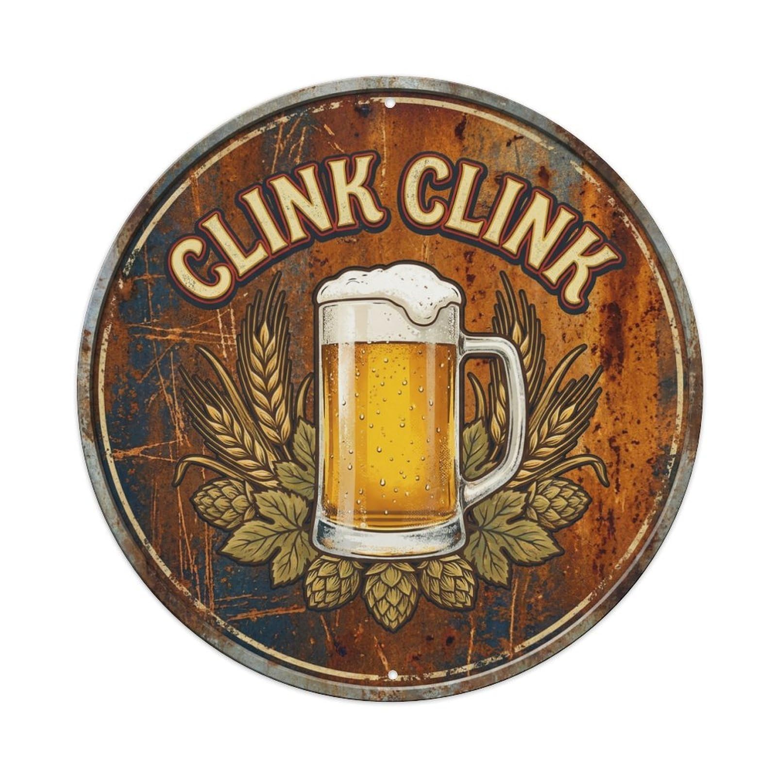 Fyrn Style Metal Tin Sign Vintage Beer Drinkware Clink Clink Retro Bar For Pub