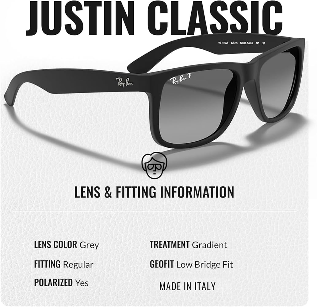 Amazon | Ray-Ban RB4165 JUSTIN ローブリッジフィット スクエア