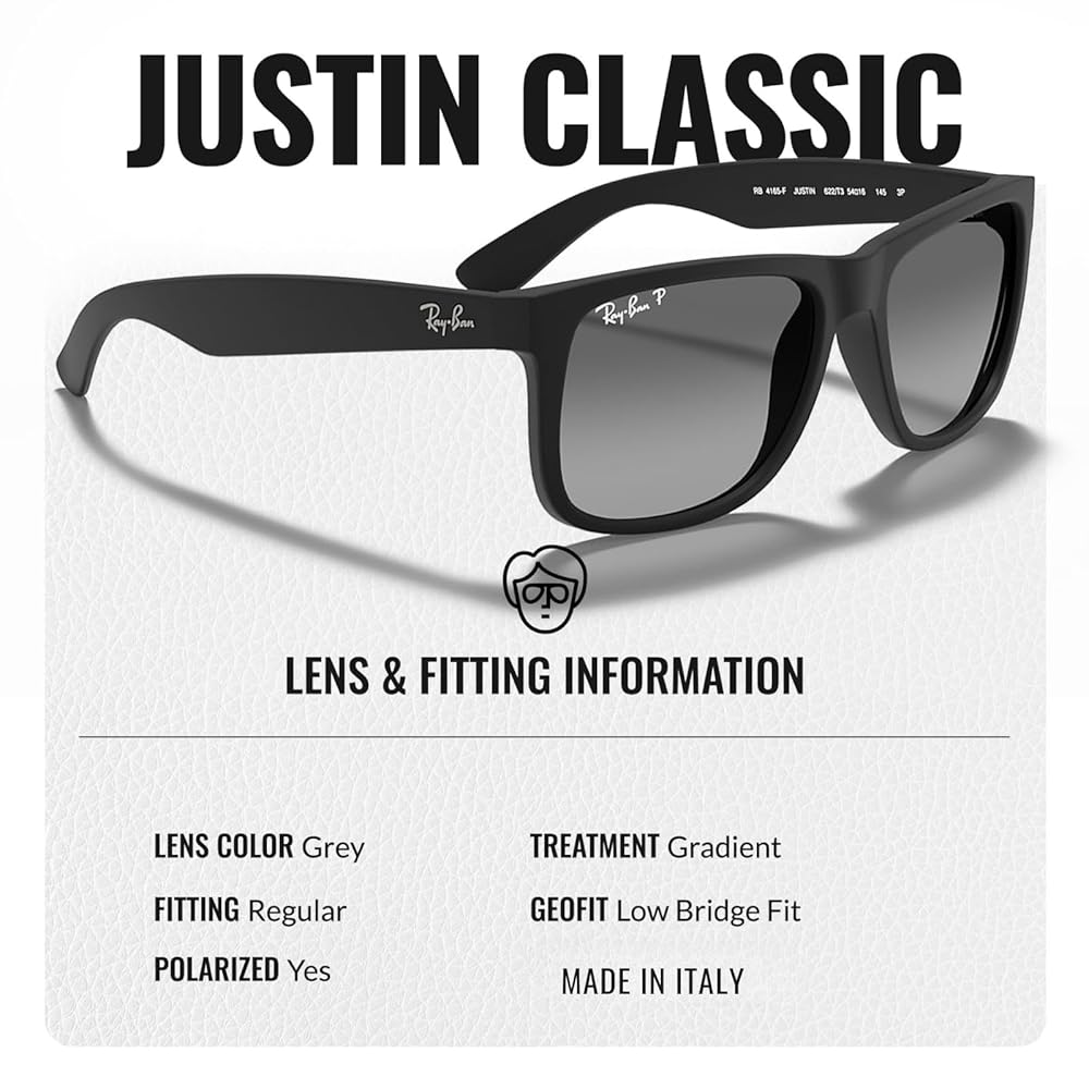 Amazon.com: Ray-Ban RB4165F JUSTIN CLASSIC LOW BRIDGE FIT