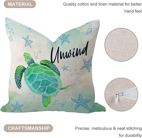 Miniatura 3 de Funda de almohada decorativa con temática náutica de playa y océano, elegante funda de almohada para exteriores, funda de almohada cuadrada de lino