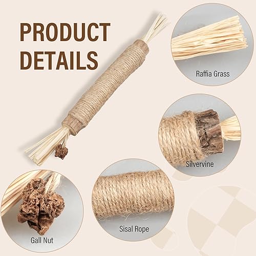 Miniatura 6 de RAINBOW IRIS Juguete natural para gatos Silvervine, juguetes masticables para gatos, palitos masticables para gatos Matatabi, 3 paquetes de limpieza