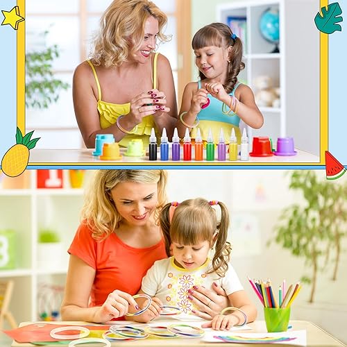 Miniatura 6 de Libima 81 kits de arte de arena incluyen 60 pulseras de arte de arena, 16 botellas de arena de colores, 5 embudo pequeño de plástico transparente