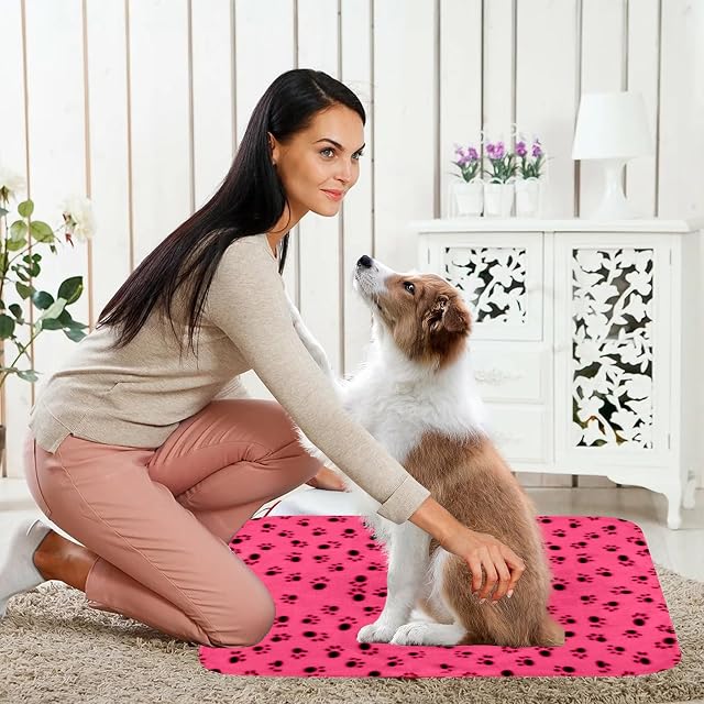 Foto 2 de 6 de PETCUTE Manta para Perros,6 Piezas de Paquete Manta Suave y Cálida para Mascotas con Estampado…