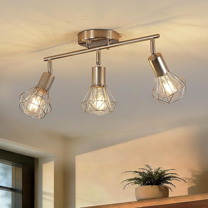 Guang Shuo Brushed Nickel Track Lighting with Adjustable Light Heads