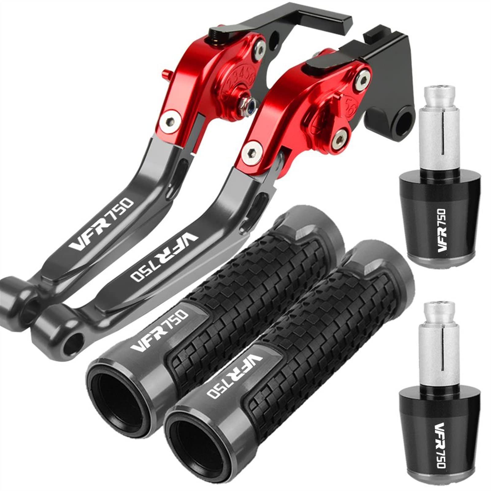 Leviers D'embrayage Et De Frein En Aluminium Pour Honda VFR 750 (1991-1997) - Poignées Et Embouts De Guidon Inclus
