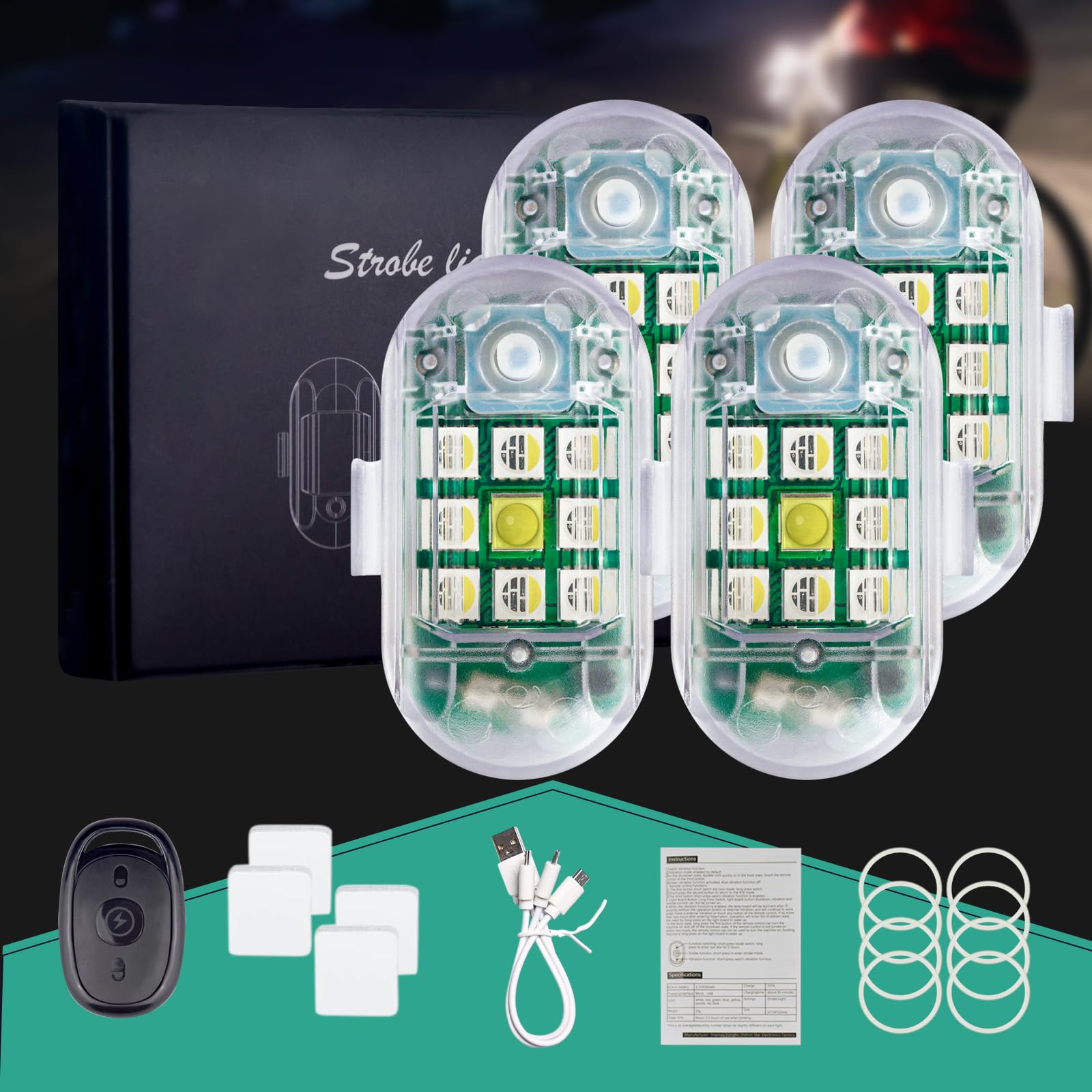 Lot de 4 Lumière stroboscopique Lampe Anti-Collision Drone Strobe Lights | LED Exterieur de sécurité à éclairage pour DJI Neo,Flip,Mini 3 4 Pro 4K SE 2,Air 3S 3 2 2S,Mavic 3/2,Spark,FPV,Avata 2,EVO