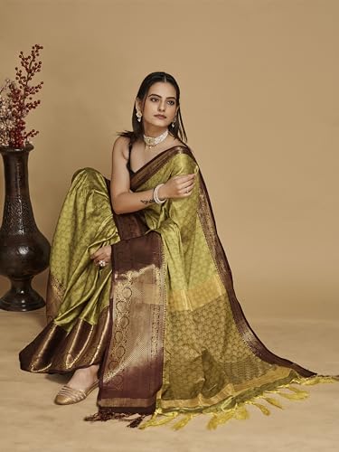 Image of Avantika Fashion Women's Woven Cotton Silk Art Silk Banarasi Saree With Blouse Piece