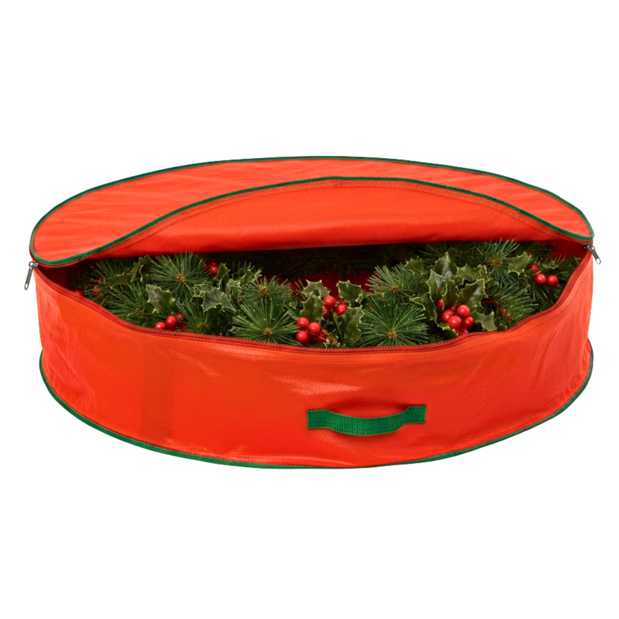 Christmas Wreath Garland Storage Bag - Stores Up To 100cm Artificial wreaths, Durable Waterproof Material Zippered Storage Container with Carry Handles