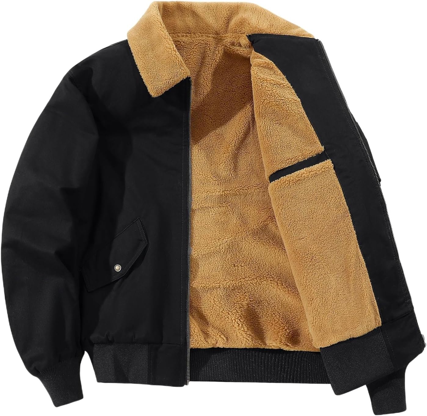 Men's Coat Winter Workwear Loose Thick Cardigan Stand Collar Casual Jacket for men