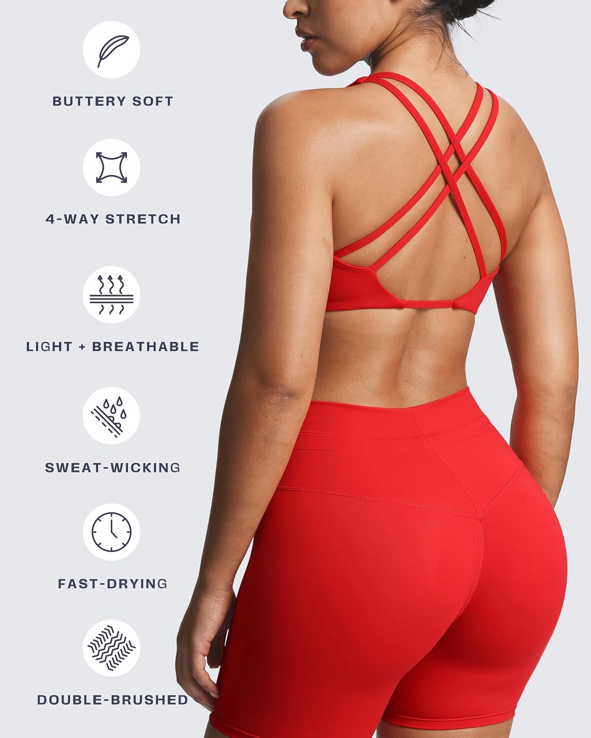 Aoxjox Women's Workout Sienna Crossback Sports Bras Fitness Low Impact Bra Yoga Crop Tank