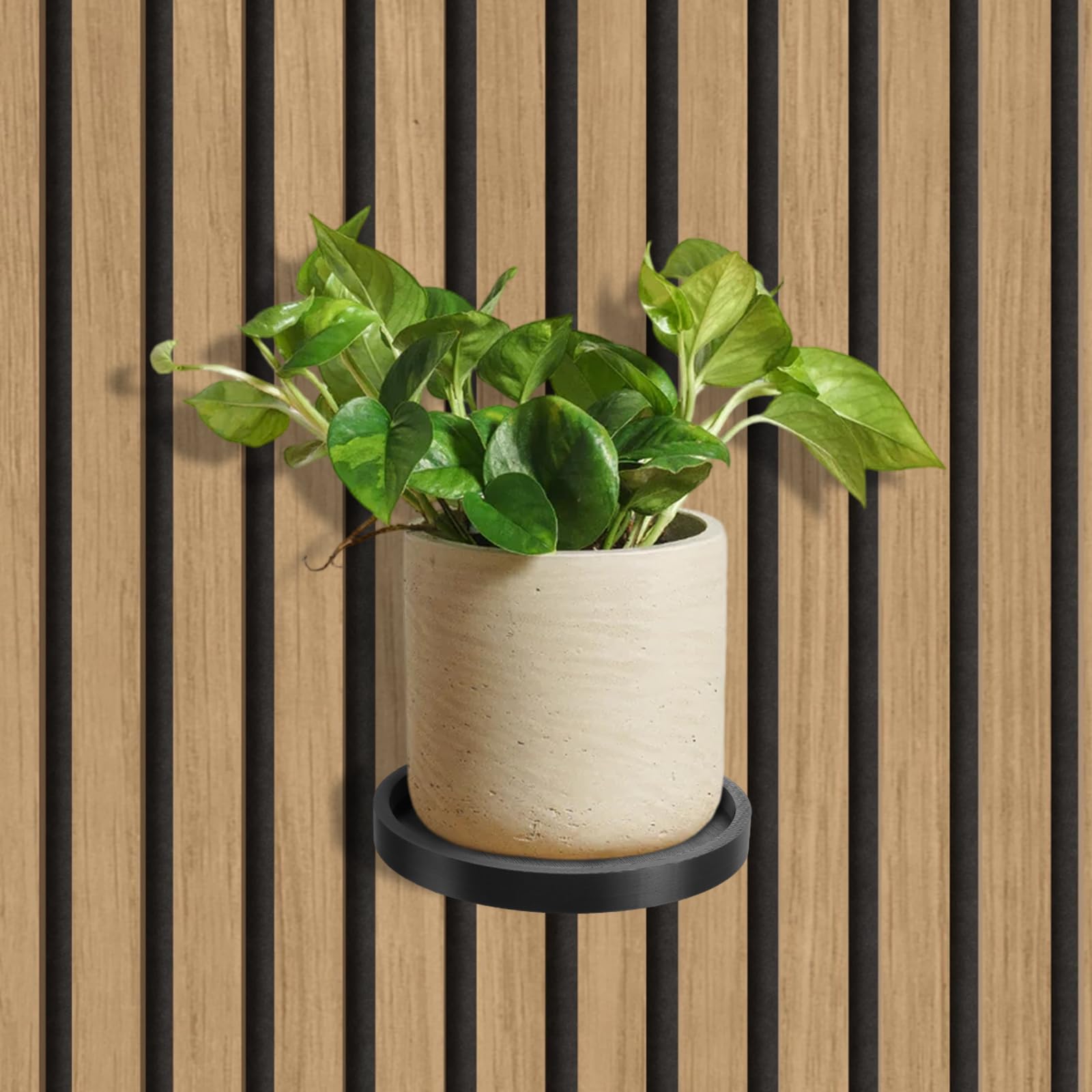 FUNSUEI Set di 4 Supporti Rotondi per Piante in Plastica, Anelli Portavasi Neri, Diametro 11,5 cm, per Vasi da Fiori da Interno ed Esterno