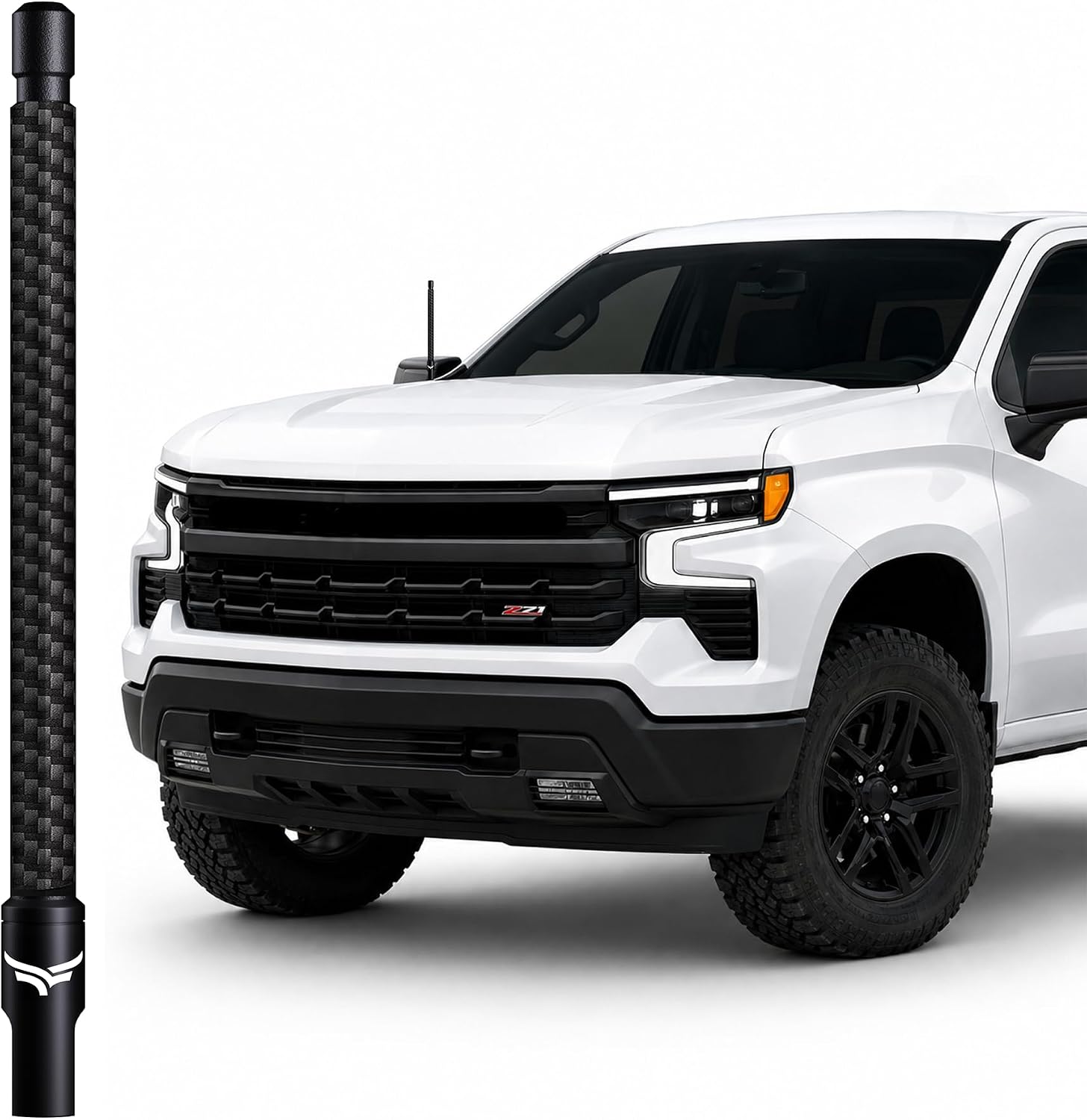 EcoAuto 8" Short Rubber Antenna — Fits Ford F150 F250 F350 — Chevy Silverado — GMC Sierra 1500 2500 3500 — Dodge RAM — Jeep Wrangler Gladiator — Advanced Copper Coil, AM/FM Reception, Carwash Safe