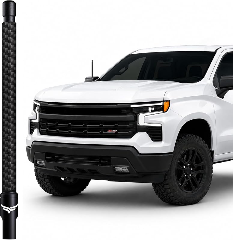 Antena Automotiva de Borracha EcoAuto 8" para AM/FM – Ford, Chevy, GMC, Dodge RAM e Jeep – 1 unidade