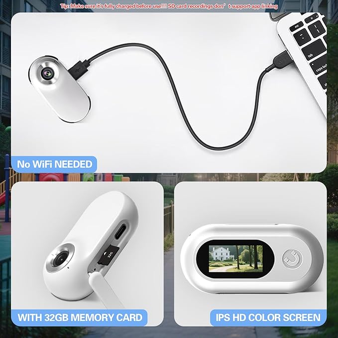 PRRPRR Pet Camera Collar Cámara Collar HD 1080P miniatura 5