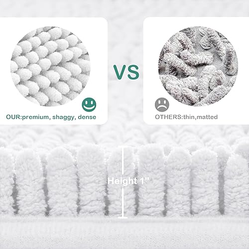 Miniatura 3 de HOMEIDEAS - Juego de tapetes para baño (2 piezas), de felpilla suave, absorbente, peluda, antideslizante, para baño, tina y ducha. Se pueden lavar a