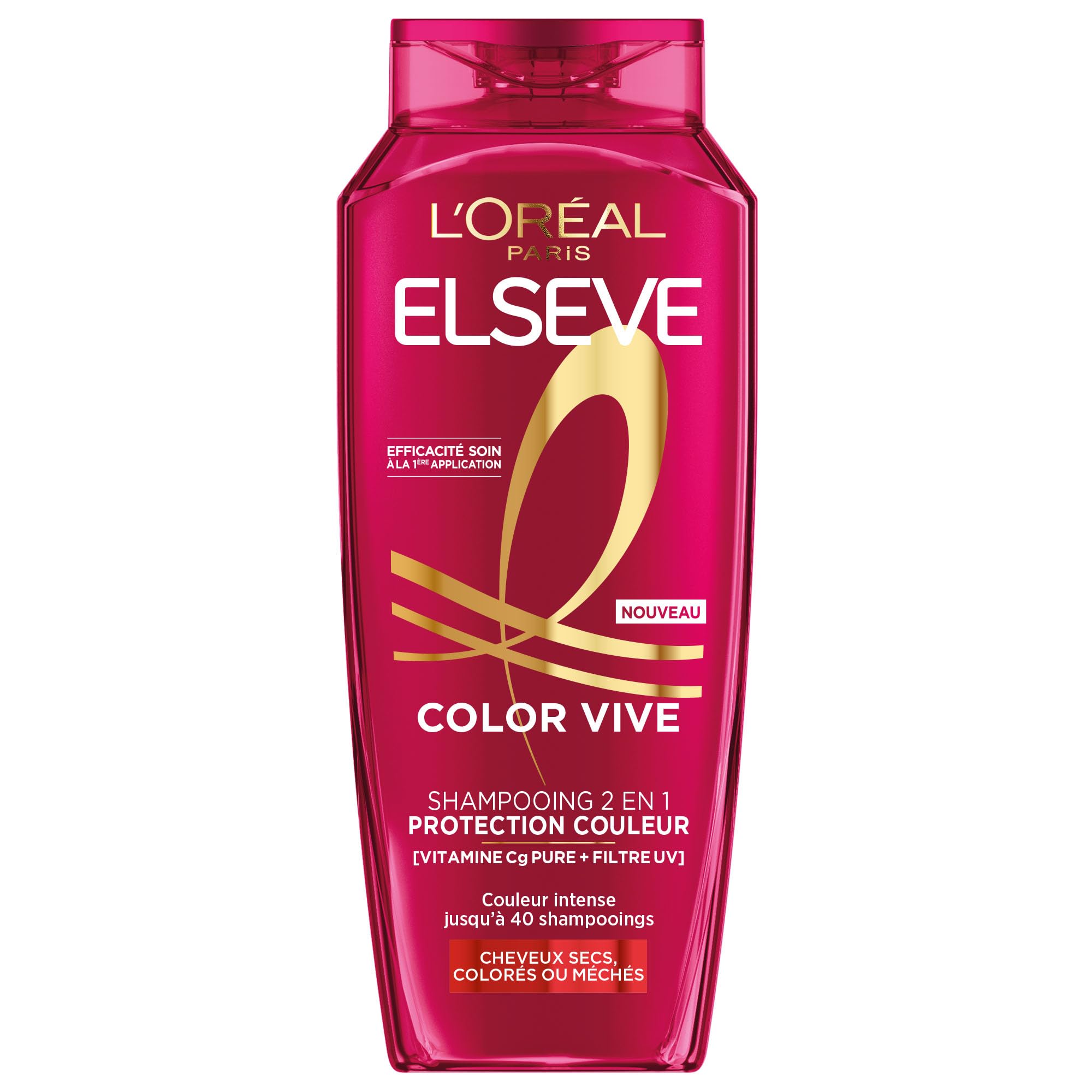L'Oréal Paris - Pflege-Shampoo für Farbschutz – Farbschutz für bis zu 10 Wochen – für alle Arten von gefärbtem oder gesträhntem Haar – angereichert mit Pfingstrose und UV-Filter – Elseve Color-Vive