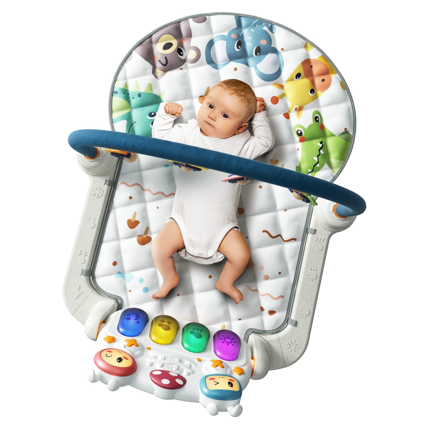 Alfombras de Juego y Gimnasios,Manta de Juegos Bebe Juguetes para Bebés y Primera Infancia,Manta de Juego parBebé,Gimnasio bebé aprendizaje(Animal)