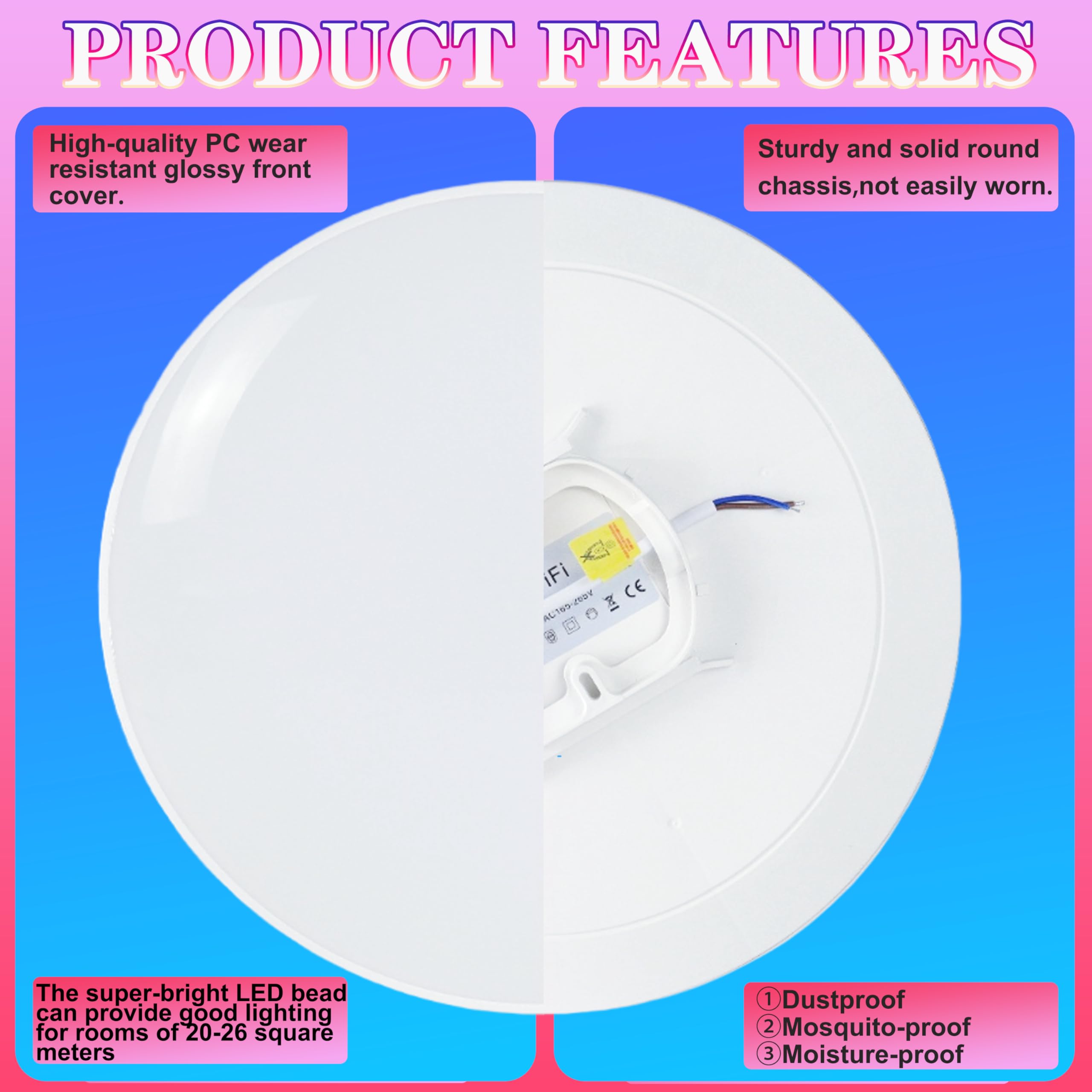 Lampara Techo LED 24W, RGB Lampara Techo Dormitorio, Regulable 2700K-6500K Dimmable con App/Mando a Distancia, Luz Inteligente para Dormitorio, Salon, Cocina(Ø30CM)