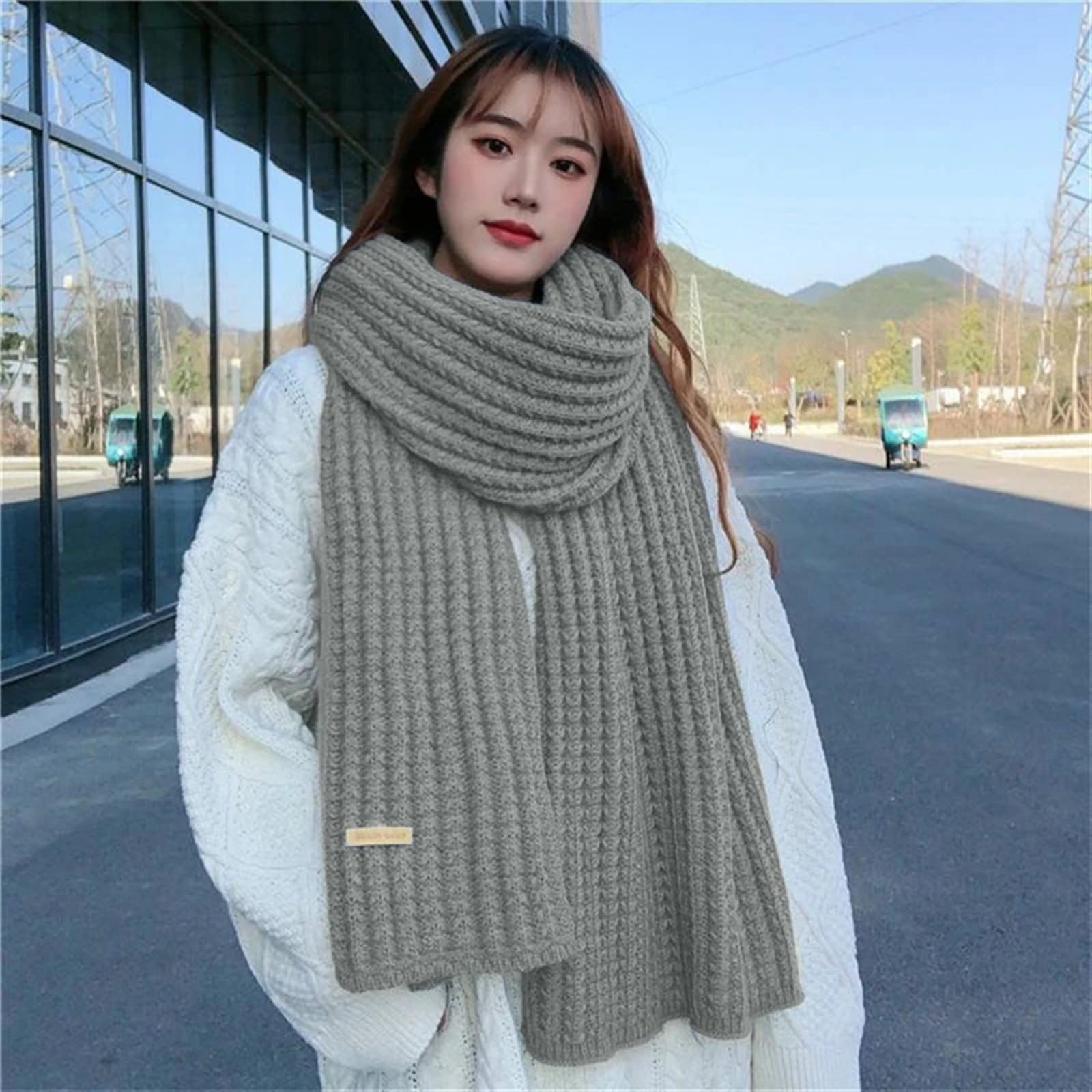 Uomo Donna Inverno Maglia Termico Scaldacollo Tubolare Esterno Sci Moto Sciarpa Ispessimento Copricollo Sciarpa Autunno Calda(Red1)