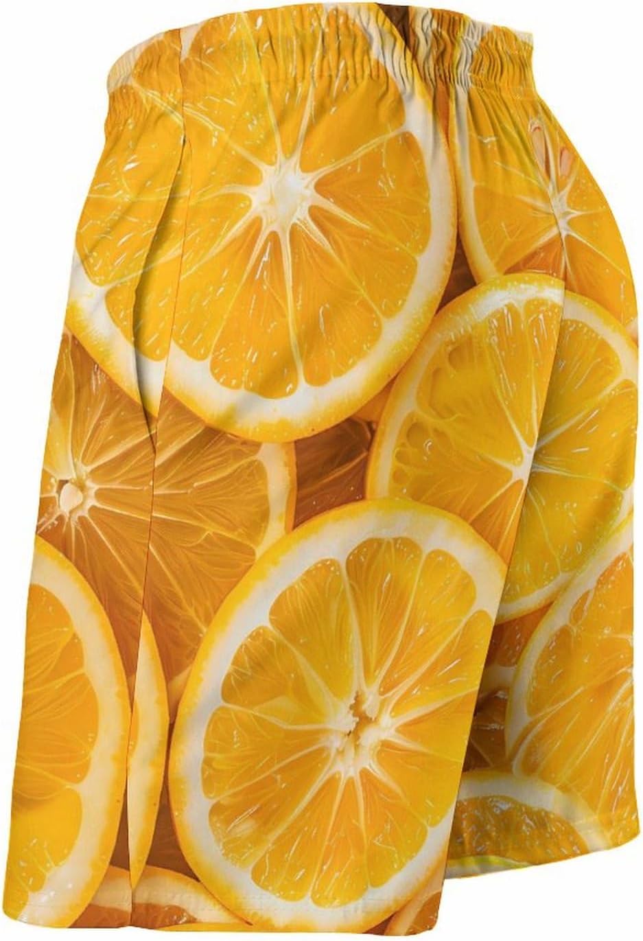 Orange Slices Casual Men's Swim Trunks Novelty Summer Beach Shorts Swimwear with Pocket
