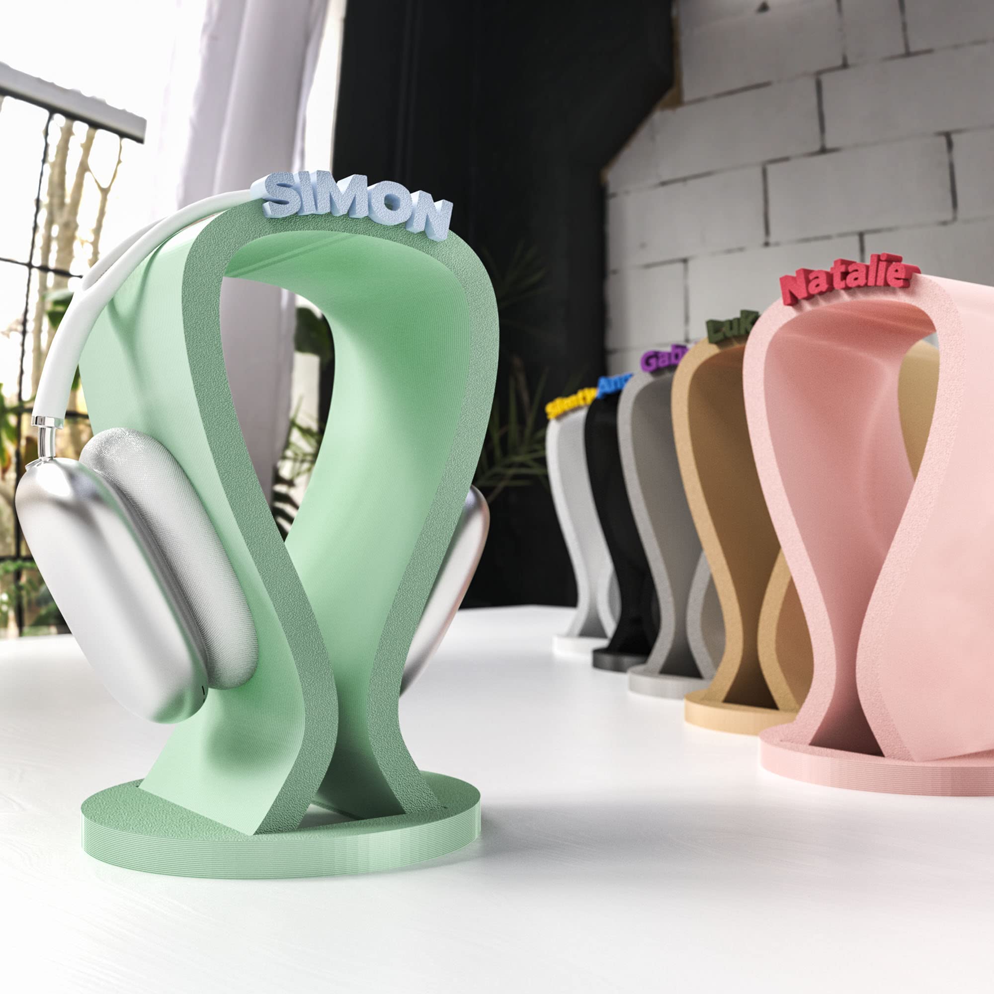 Supporto per cuffie con testo desiderato | Personalizzato | Supporto per cuffie over-ear | Accessori da gioco e PC, idea regalo per gli appassionati di giocatori e tecnologia