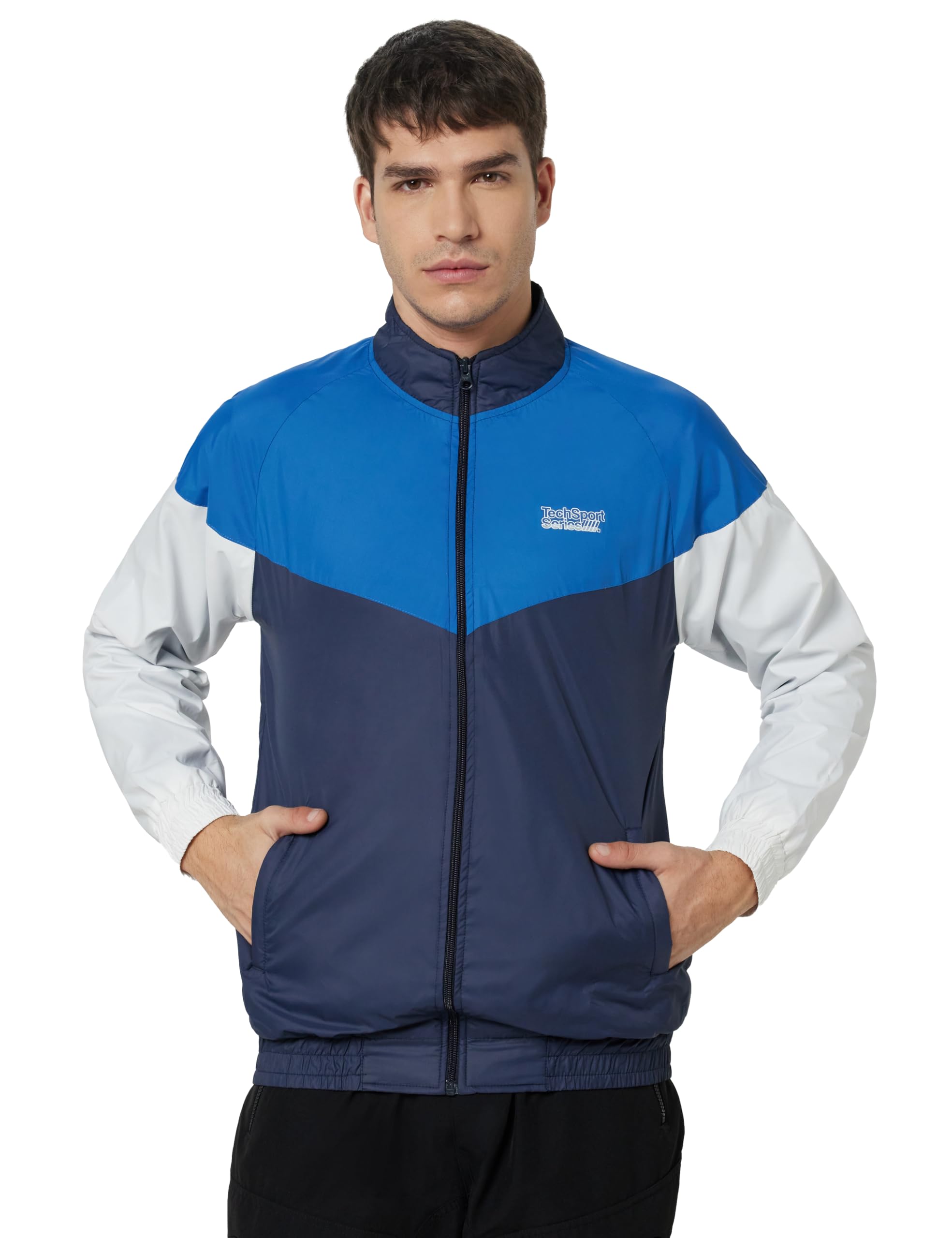 the indian garage co Blue Regular Fit Colourblocked Long Sleeve WindCheater-picture-57