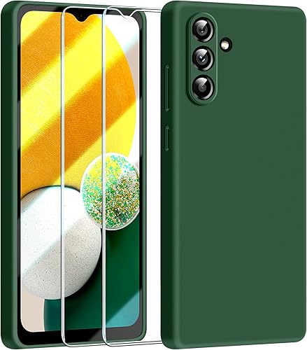 Dssairo Funda 3 en 1 para Samsung Galaxy A13 5G, con 2 protectores de pantalla, protección de cámara, funda protectora delgada de silicona líquida a