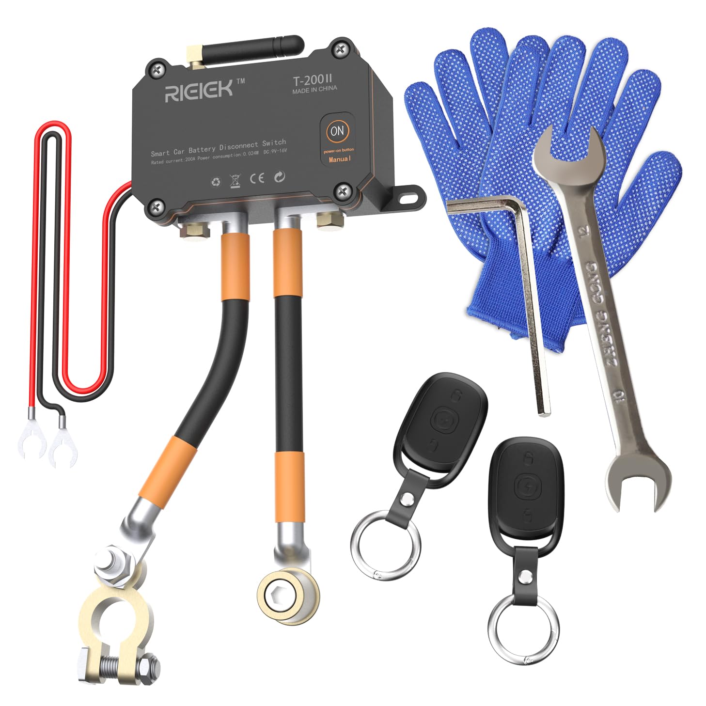 Automotive Battery Disconnect Switch - Automatic Power Cut-Off, 320A 12V-24V Universal, Wireless Remote Control with Vibration Control