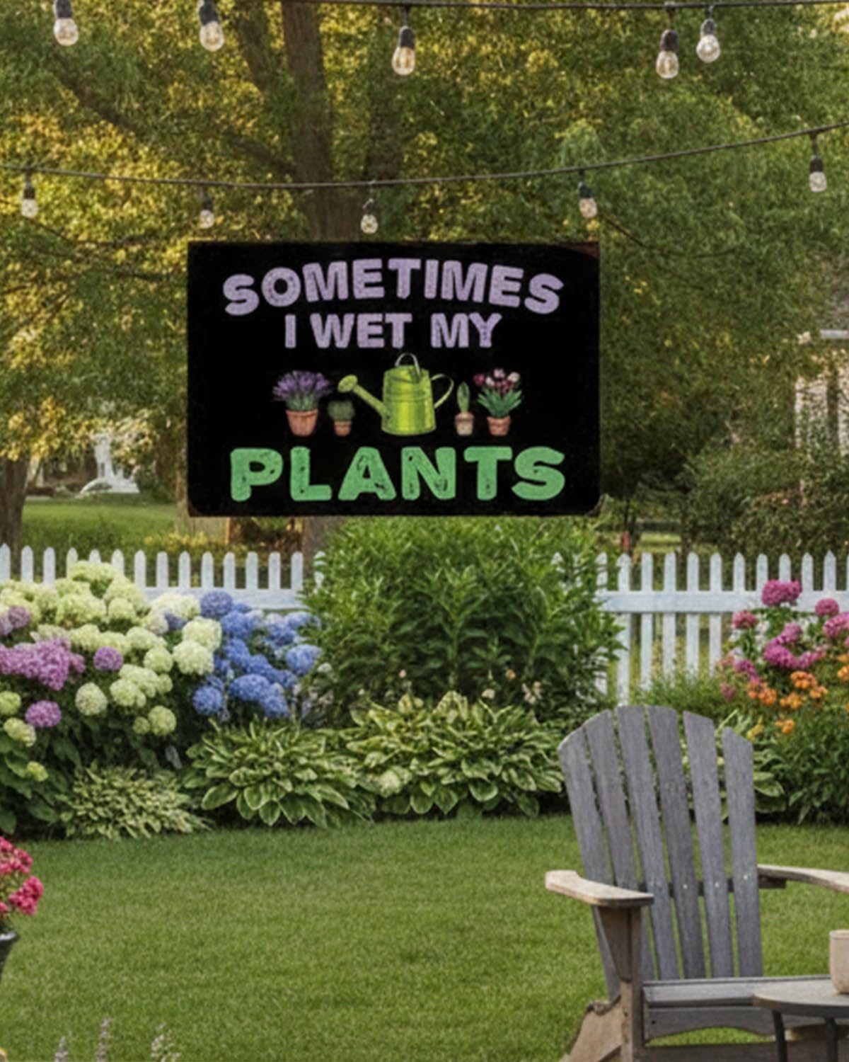 Sometimes I Wet My Plants Sign Funny Garden Decor Vintage Metal Tin Signs Gardening Decorations for Outside Plant Gifts Waterproof and Not Easily Deformed Wall Decor for Home Wall Fence(05#)