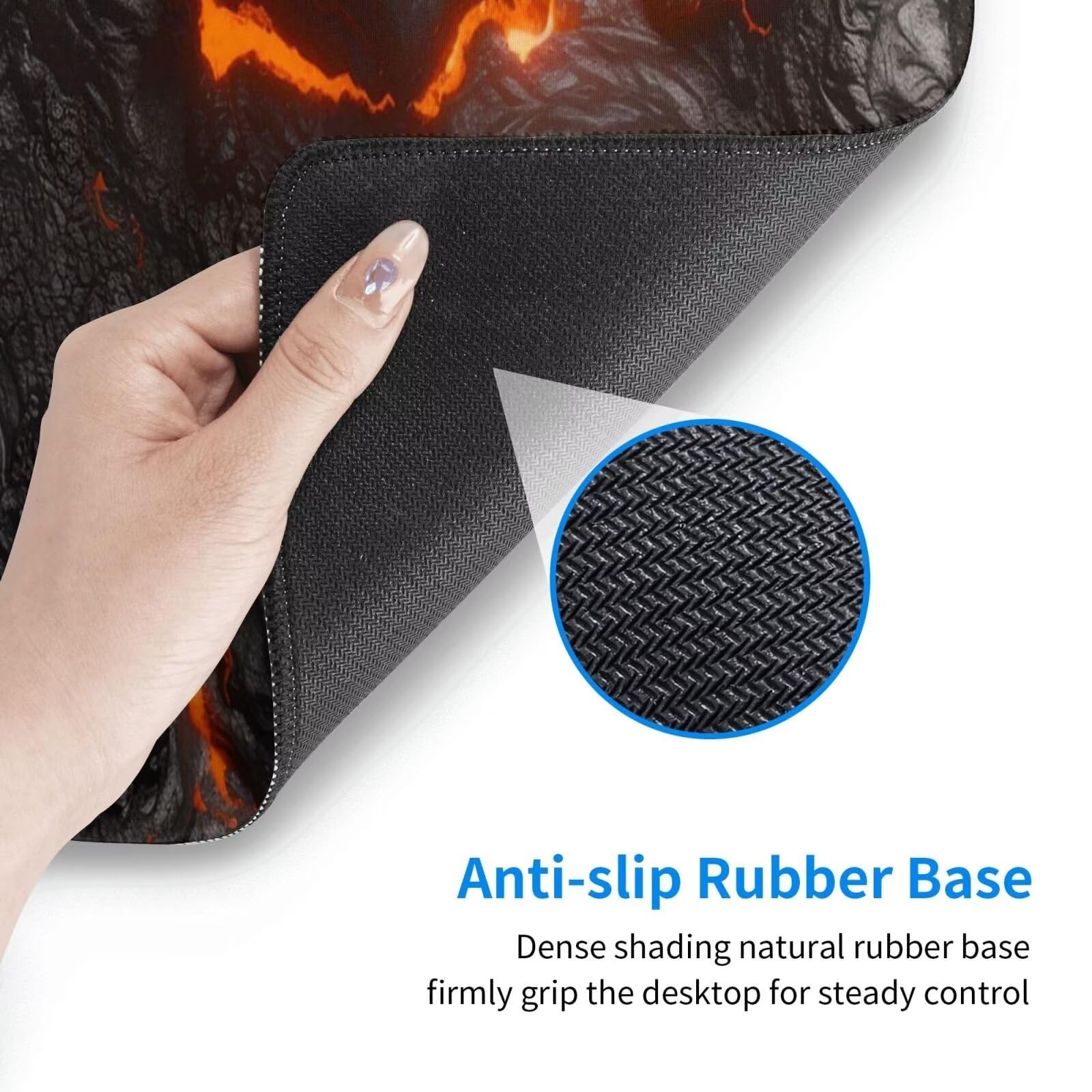 Tappetino Mouse, Tappetino Mouse Gaming Grande XXL 1500x800x3mm Tappetino Scrivania Mouse Pad, Base in Gomma Antiscivolo, Bordi Cuciti,Lavabile, Mousepad per Ufficio e Gaming (Magma) R-708