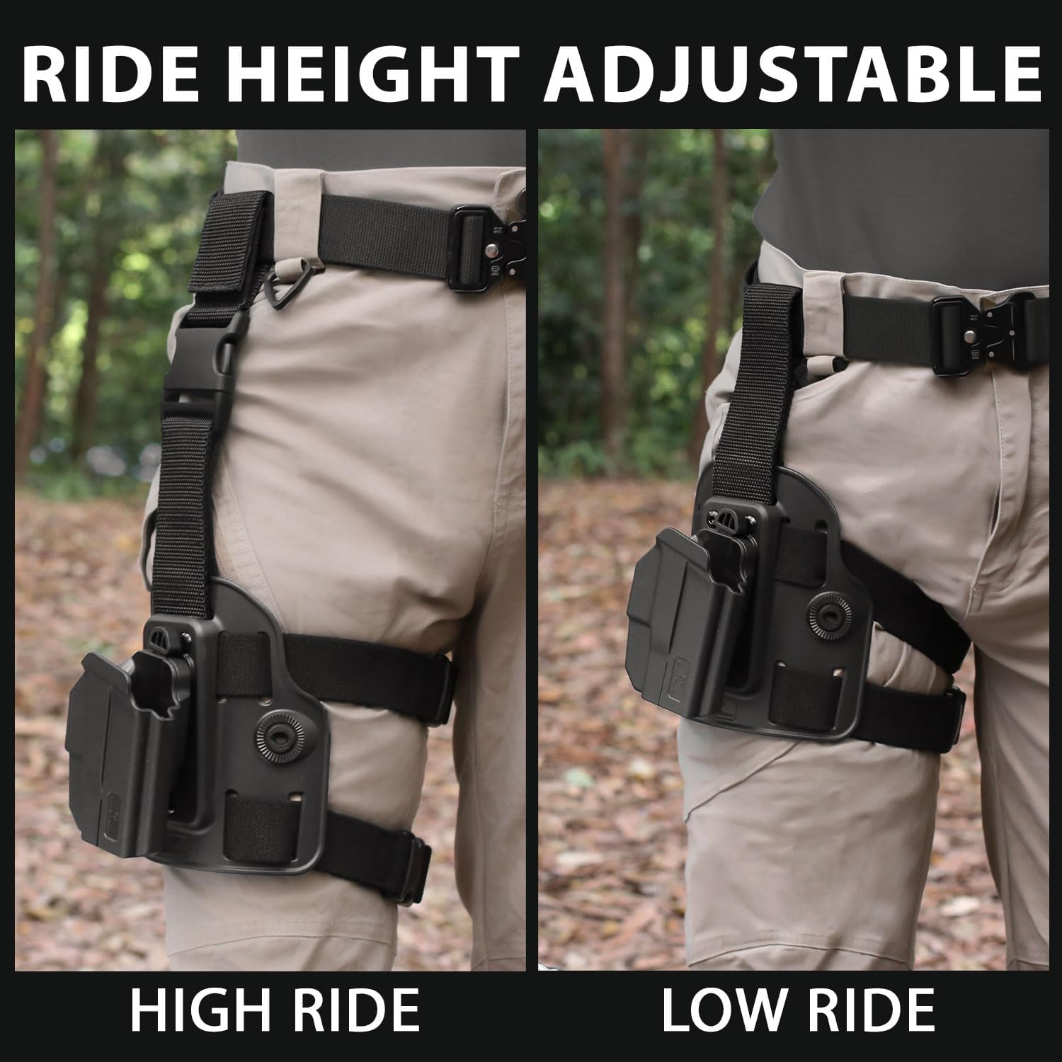 Drop Leg Holster for Taurus G2C / G3C / G2S / PT111 / PT140, Level II Retention – Optics Ready & QD Mount Options, Right Hand Thigh Holster
