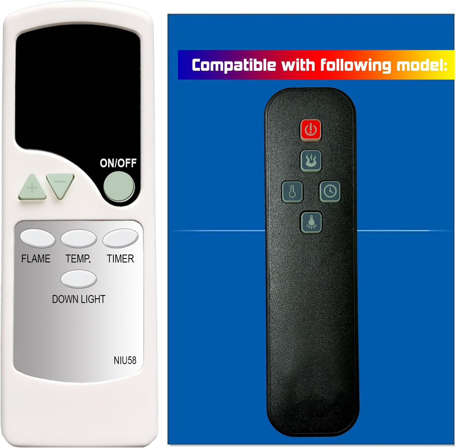 Replacement Remote Control for Greentouch Fullerton Electric Fireplace 2803-CG3302-FM 3302-FG 3302-CM 3302-CG 2803-FG-M2