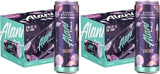 Alani Nu COSMIC STARDUST Sugar Free, Low Calorie Energy Drinks | 200mg Caffeine | Pre Workout Performance with Antioxidants | Biotin B Vitamins | Zero Sugar | 10 Calories | 12 Fl Oz Cans (24 Pack)