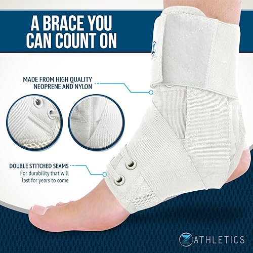 Miniatura 2 de Z ATHLETICS Zenith Tobillera, soporte ajustable con cordones, para correr, baloncesto, recuperación de lesiones, esguince. Soporte de tobillo para