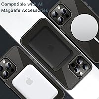Vista 4 de JETech Funda magnética para iPhone 14 Pro de 6.1 pulgadas, compatible con carga inalámbrica MagSafe, a prueba de golpes, parte trasera transparente