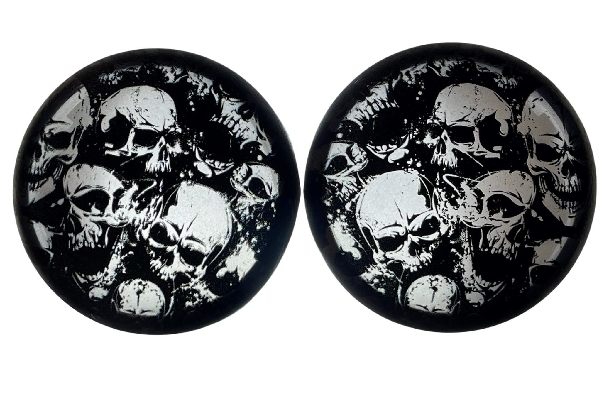 Kustom Cycle Parts Skulls Theamed Smoke Bullet Turn Signal Light Lens Cover Compatible with Harley Davidson Street Glide, Road Glide, Road King, Sportster, Softail (1 PAIR)