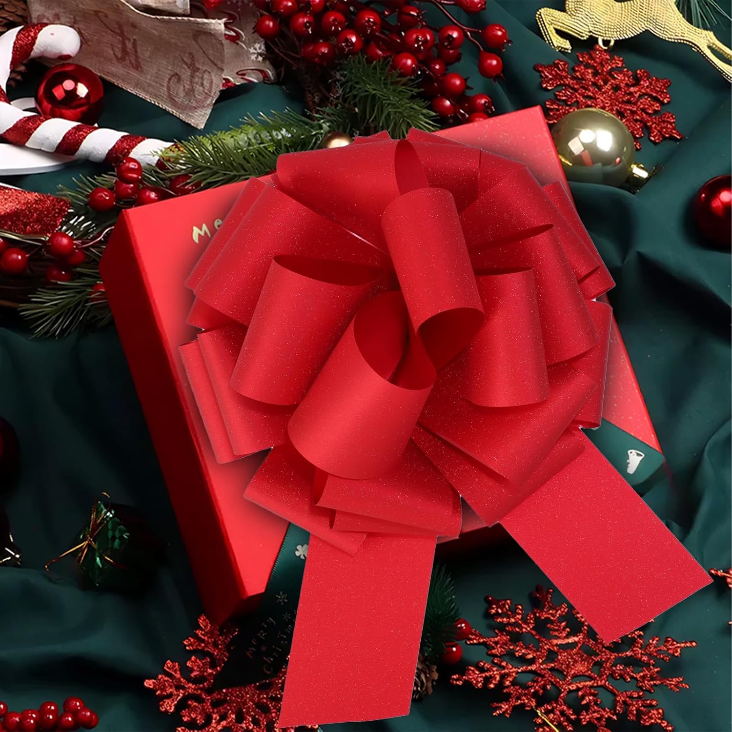 14 Inch Big Red Bow,1Pcs Big Bow for Present,Big Gift Bow for Appliances,Bikes,Table Decorations and Party Events Decoration - Image 6