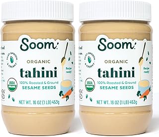 Soom Foods Organic Tahini 16oz (2 Pack) | Roasted & Ground Sesame Seed P...