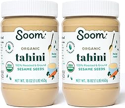 Soom Foods Organic Tahini 16oz (2 Pack) | Roasted & Ground Sesame Seed P...