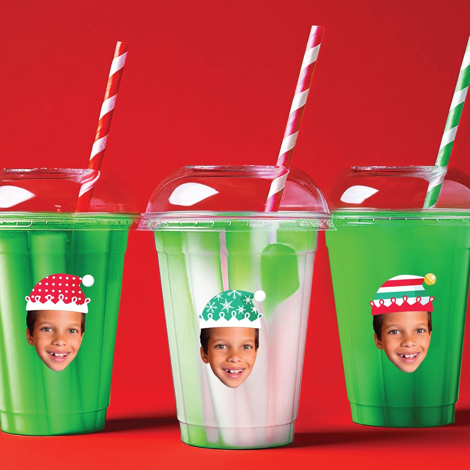 Big Dot of Happiness Custom Photo Christmas Labels - Elf Squad Personalized Gift Tags - Fun Face Cut-Out Stickers - Set of 24