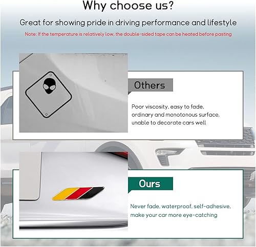 Miniatura 5 de 2 emblemas de bandera tricolor 3D, emblema de aluminio para guardabarros delanteros de automóvil, calcomanías para automóviles y calcomanías de