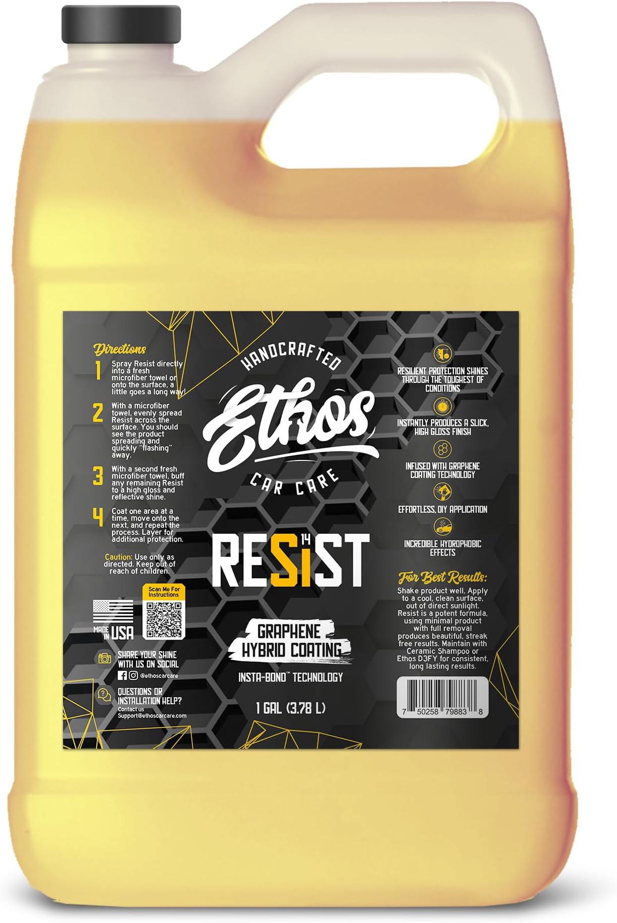 Resist - UV Ceramic Coating for - Reduces Water Spotting - Enhances Coatings - Graphene Ceramic Coating Protection for Boat, RV, Truck