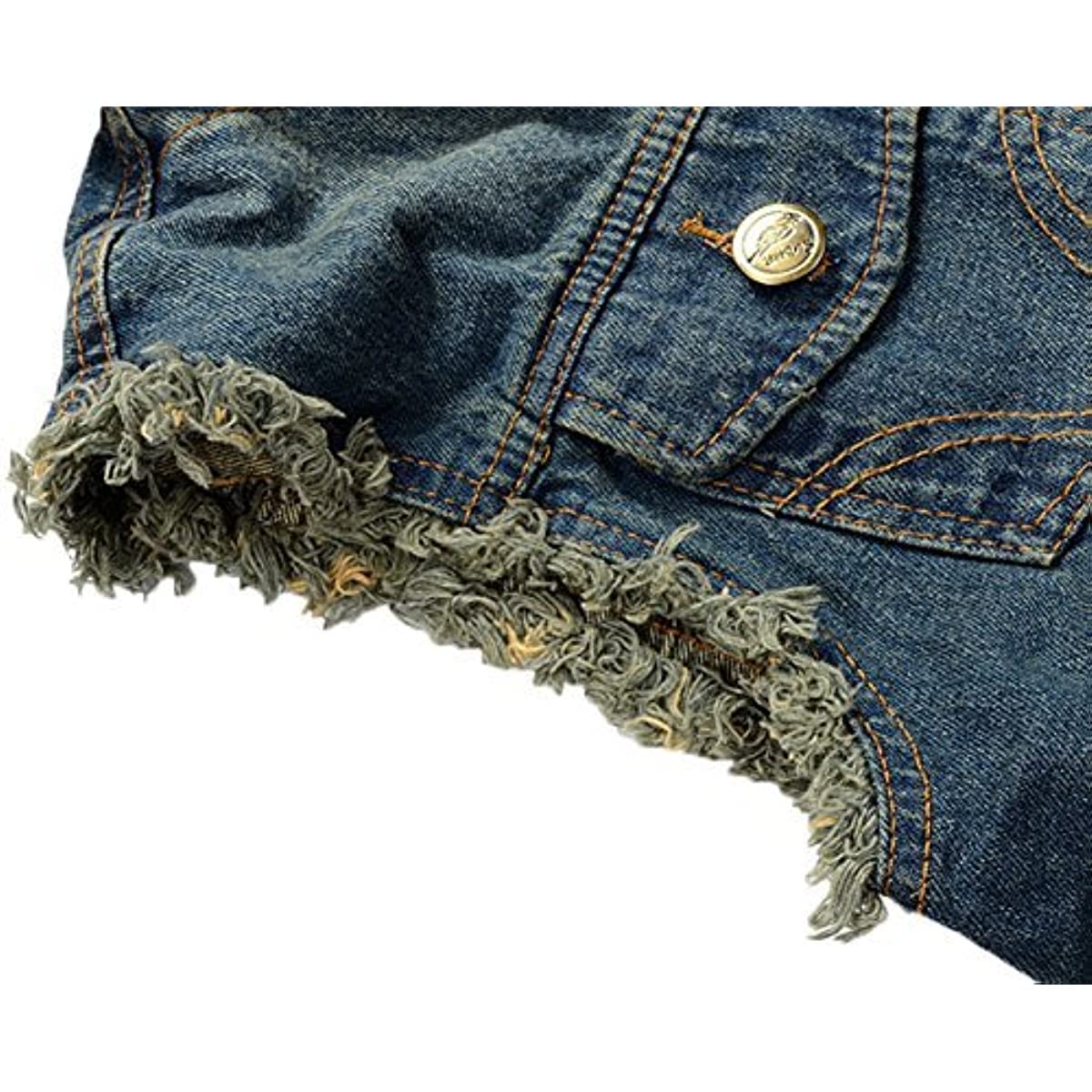 Giacca Jeans per Uomo Senza Maniche Vintage Strappato Gilet di Jeans da Uomo Fresco Punk Gilet Denim