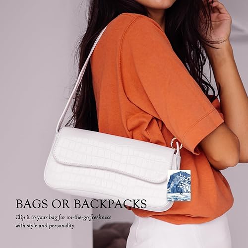 Miniatura 7 de Accesorios florales azules para mujer, ambientador floral retro de North Town para colgar 3 piezas para autos, armario, cajón, libros, baño,