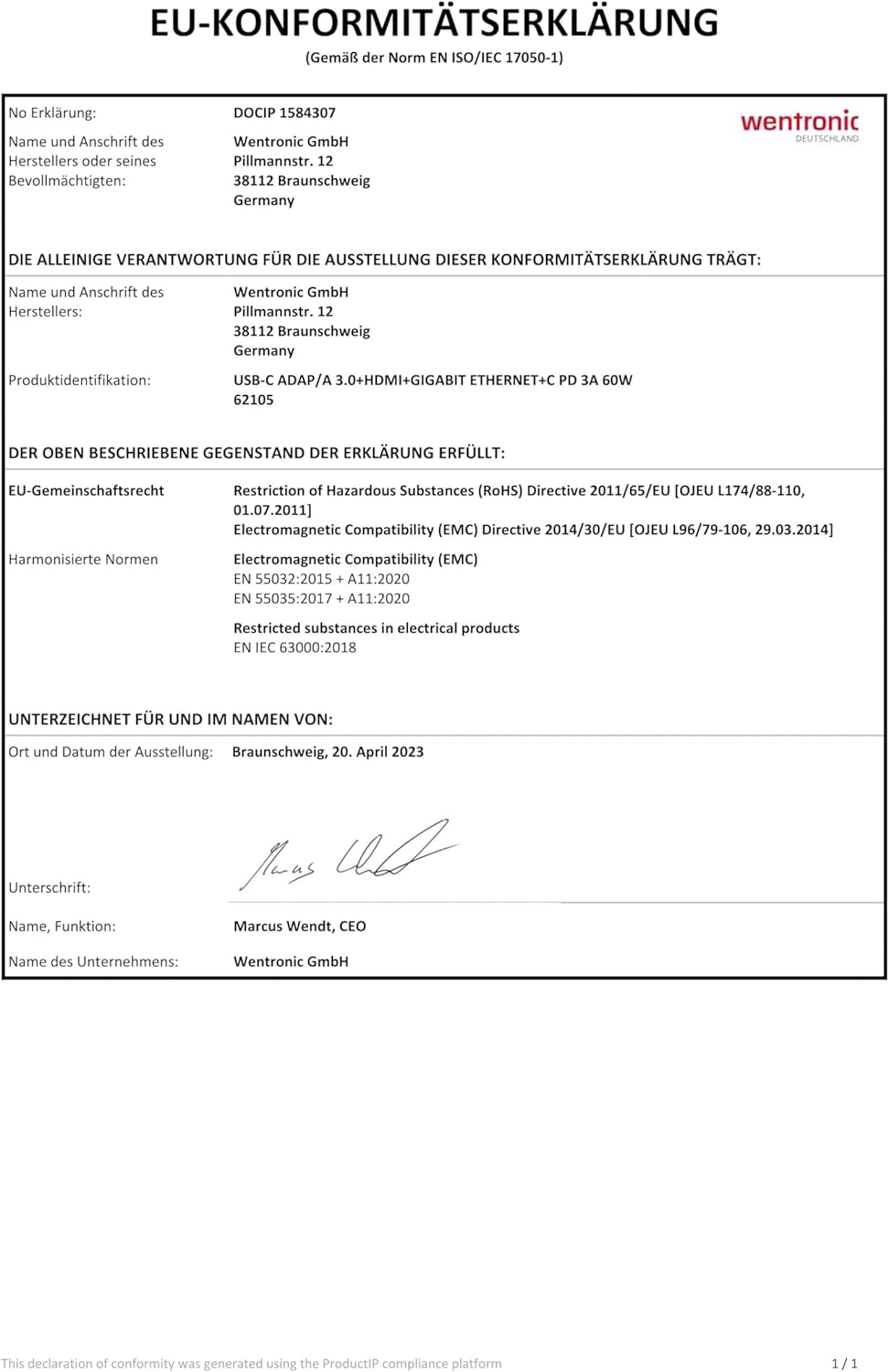 62105 USB-C Multiport Adapter, HDMI + Ethernet, PD, White