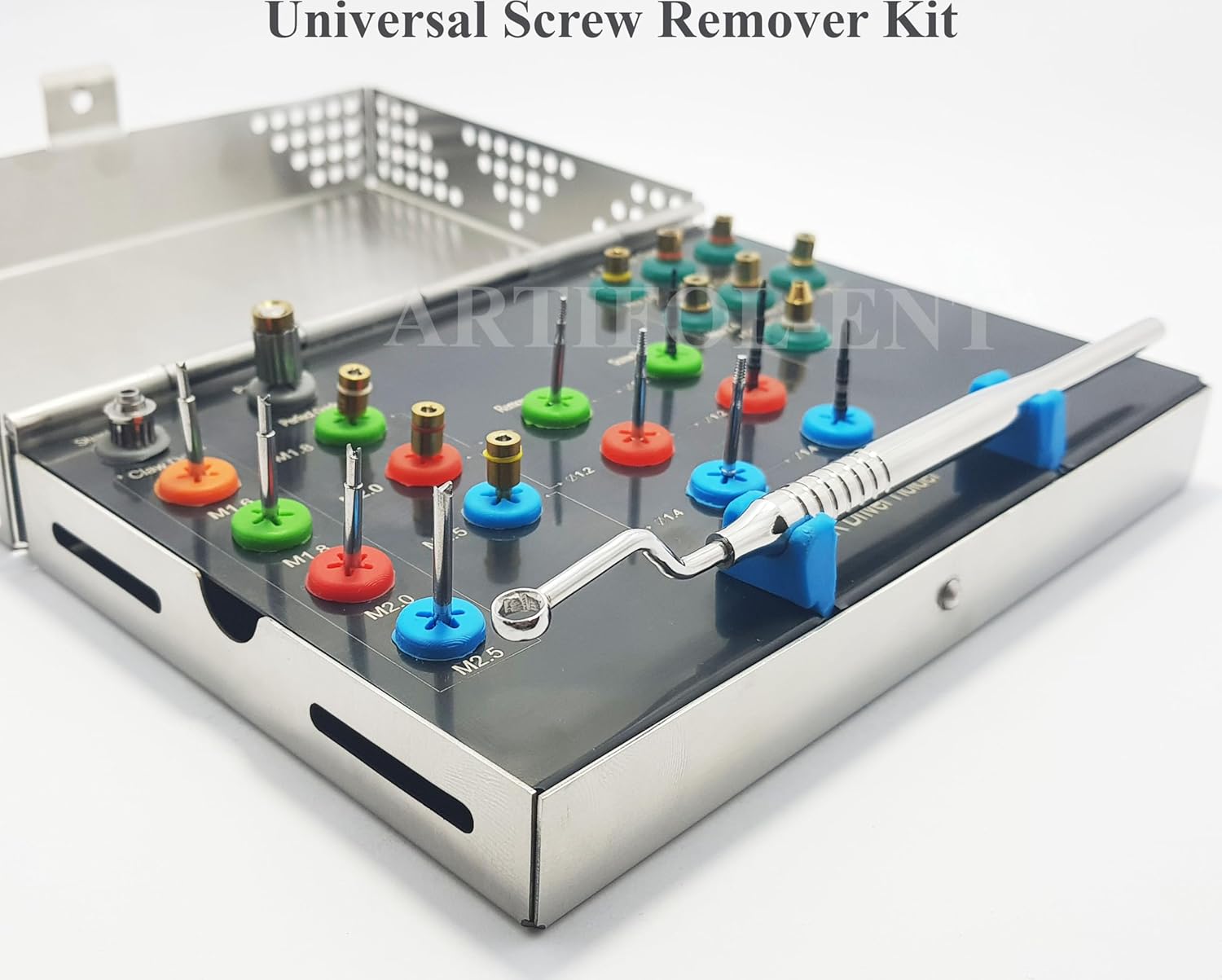 Generic Universal Screw Remover Kit Implant Fixture & Broken/Fractured Screw Removal Set 23 Pcs, OS1046