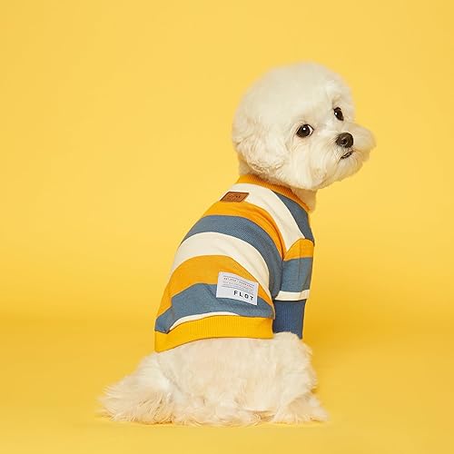 Miniatura 8 de FLOT Sudadera de diseñador para perro, materiales de primera calidad, ajuste a medida, suéter a rayas, moderno diseñado y fabricado en Corea